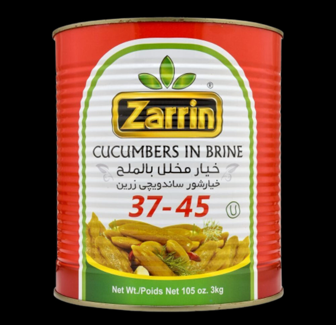 ZARRIN 6/3KG PICKLED MEDIUM CUCUMBERS (37-45)