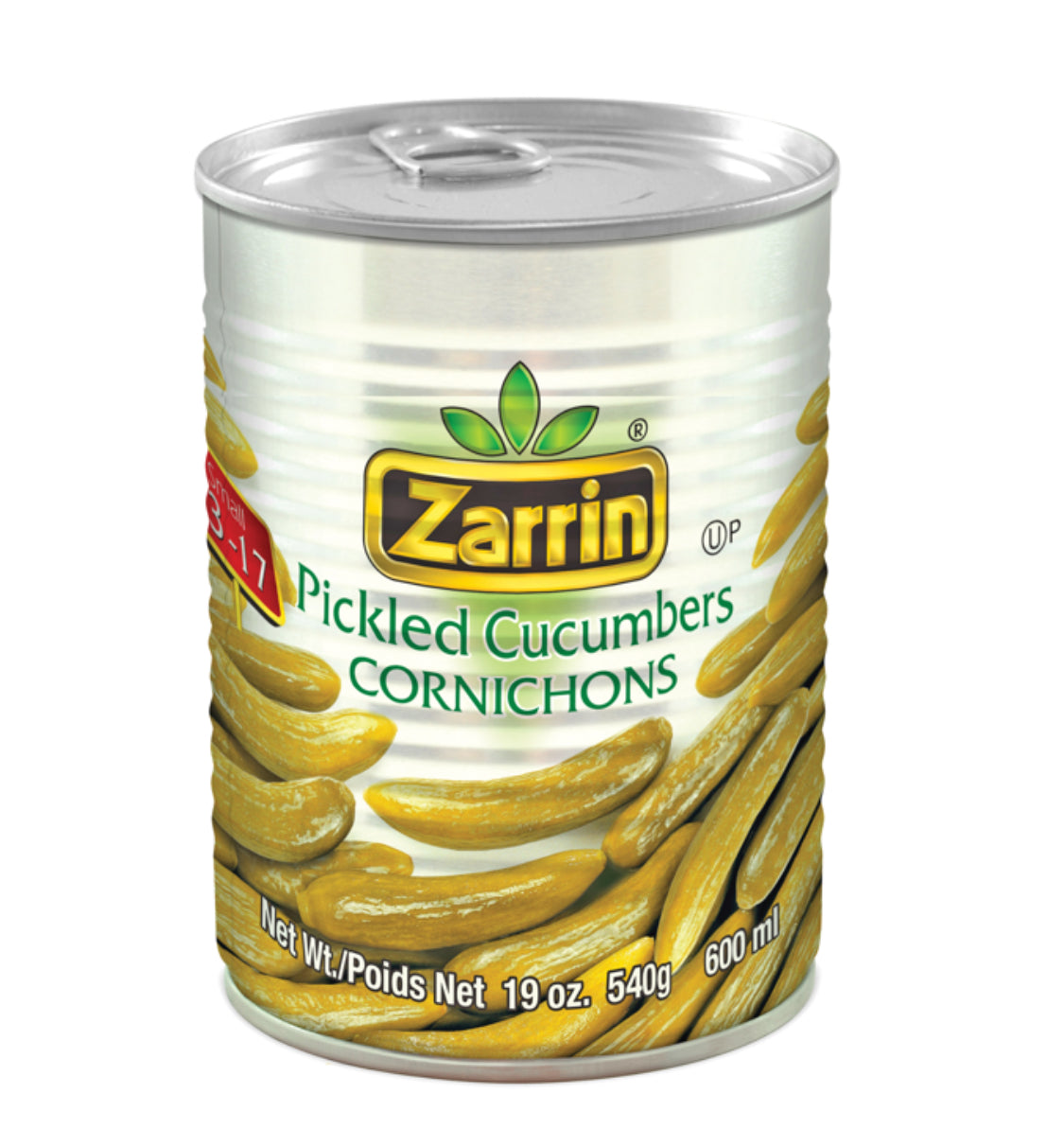 ZARRIN 12/540G PICKLED SMALL CUCUMBERS (13-17)